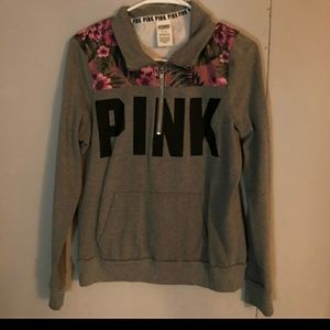 SUPER CUTE! QUARTER ZIP PINK HOODIE